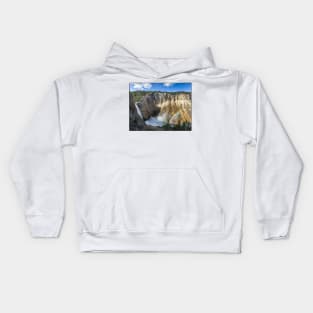 Wyoming State Outline (Lower Yellowstone Falls) Kids Hoodie